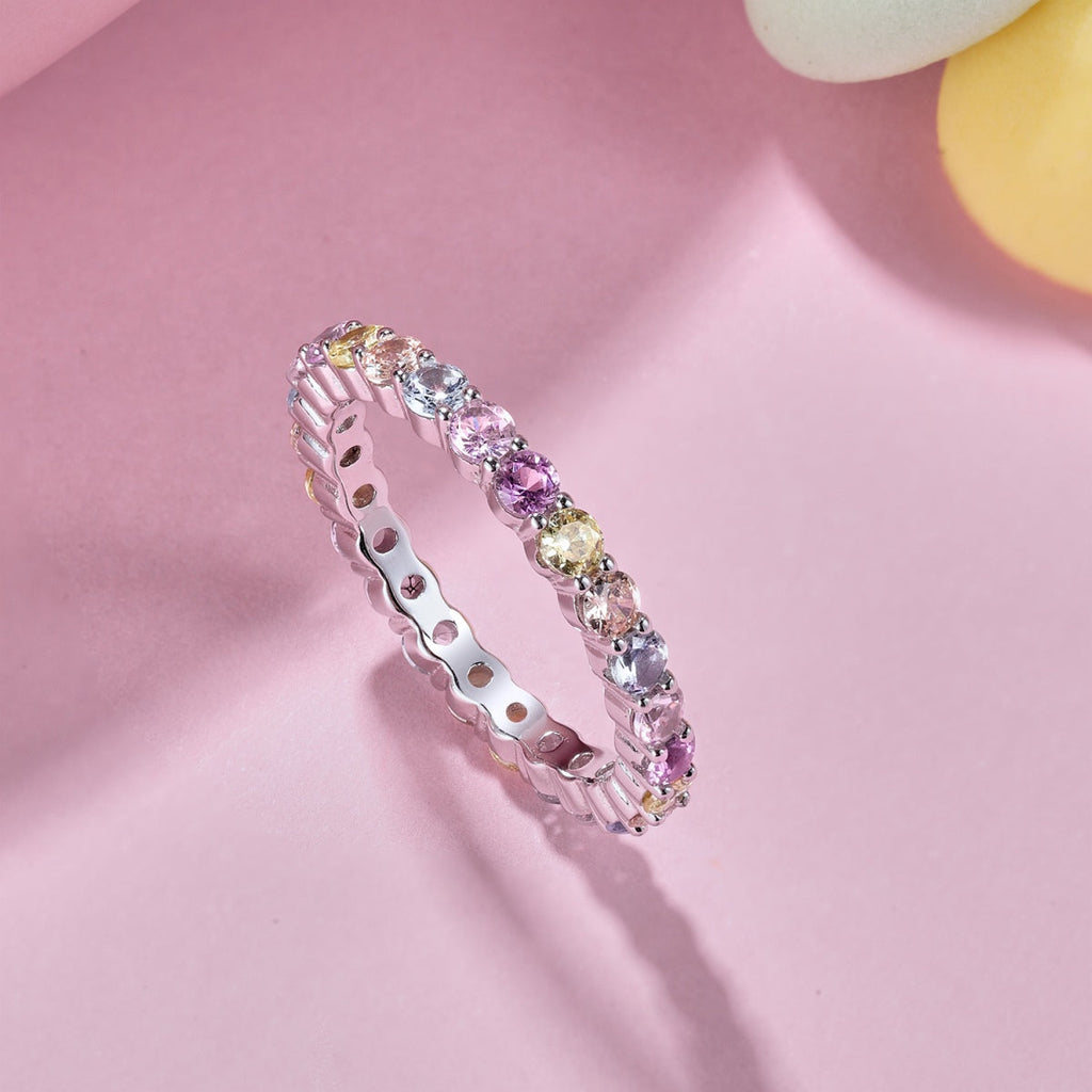 [Solara Schmuck ]Funkelnder, strahlender Partyring mit Rundschliff