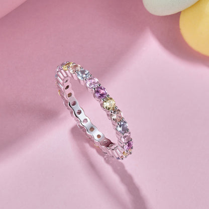[Solara Jewelry ]目もくらむような輝きを放つラウンドカットパーティーリング