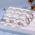 [Solara Schmuck ]Funkelnder, strahlender Partyring mit Rundschliff