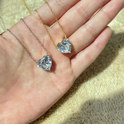 [Solara Jewelry ]6.0 Karat Radiant Herzschliff Halskette