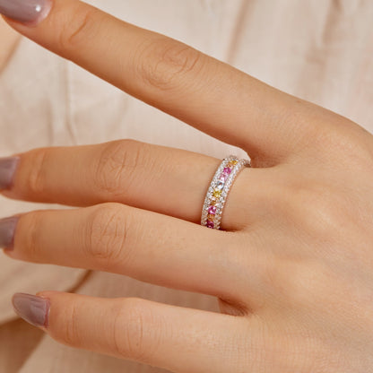 [Solara Jewelry ]繊細でカラフルなラウンドカットのデイリーリング