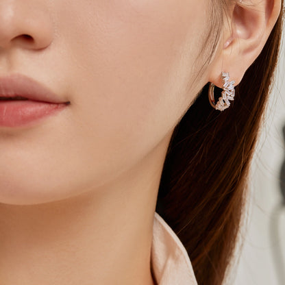 [Solara Jewelry ]煌めくカラフルなエメラルドカットデイリーピアス