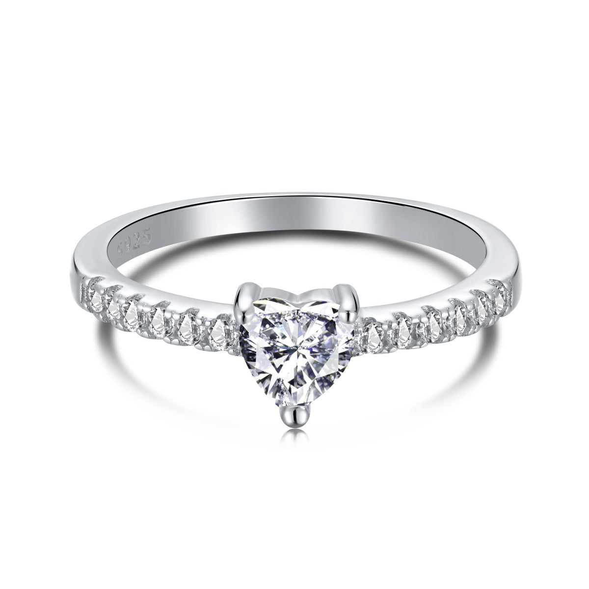 [Solara Jewelry ]0.5カラット エタニティ チャーミングハート型ラバーリング