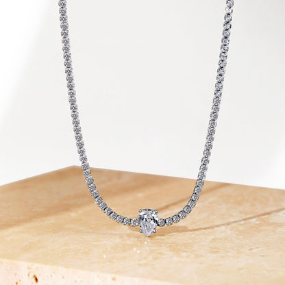 [ソララジュエリー] 1.0カラット ユニーク ペアカット テニスネックレス