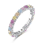 [Solara Schmuck ]Funkelnder, strahlender Partyring mit Rundschliff