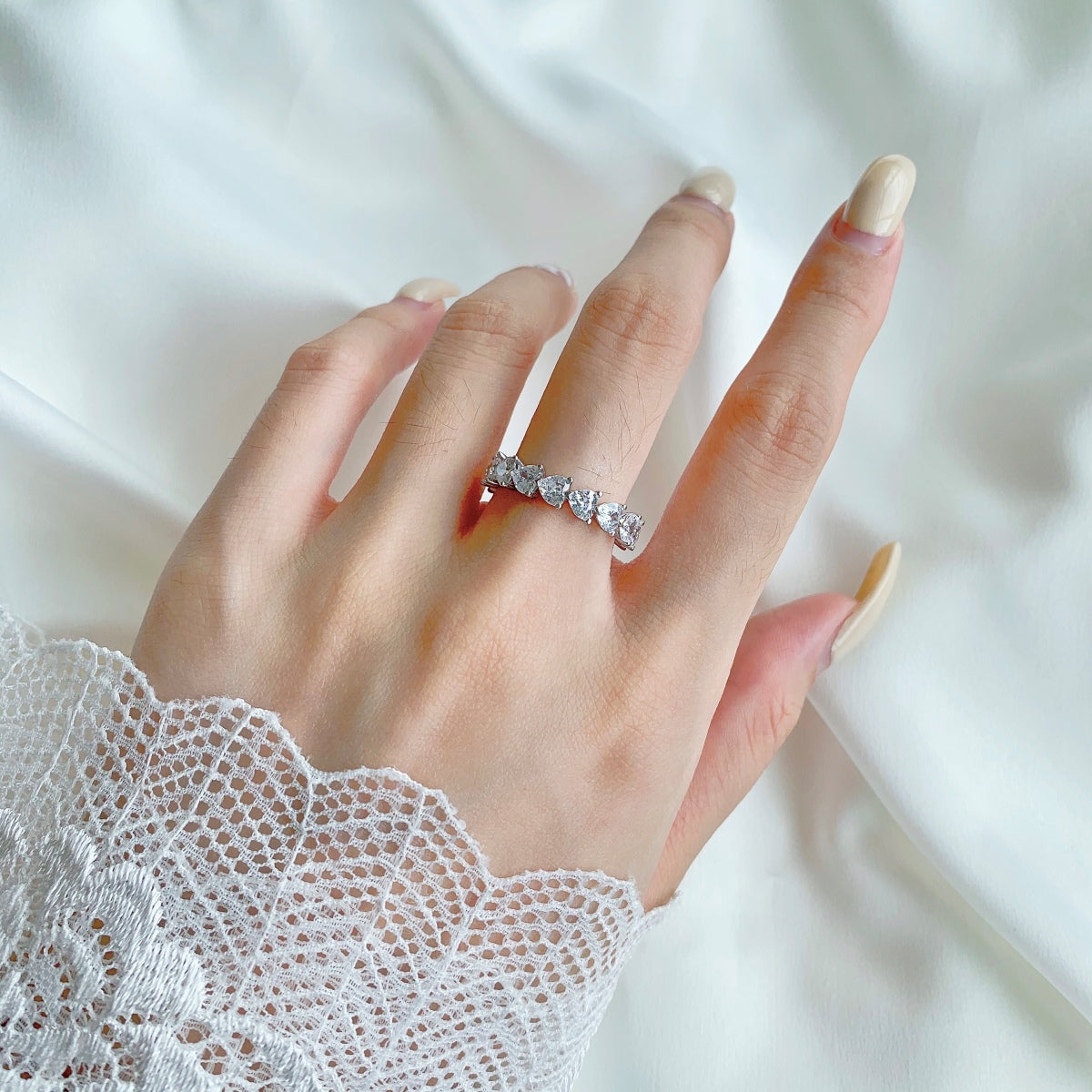 [Solara Jewelry ]0.25カラット ラディアントロマンス ハートカット ラバーリング