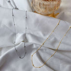 [Solara Jewelry ]小粒ビーズ鎖骨チェーン シンプルネックレス