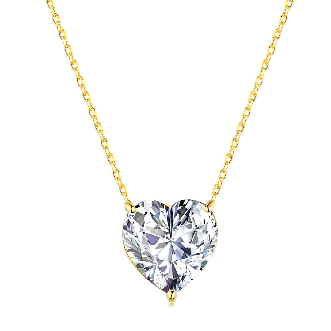 [Solara Jewelry ]6.0 Karat Radiant Herzschliff Halskette