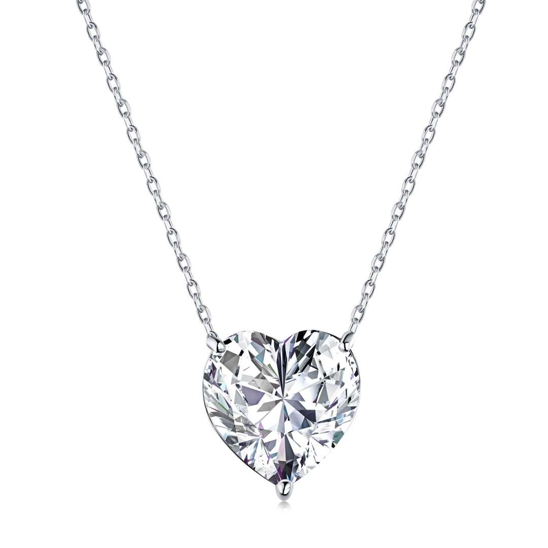 [Solara Jewelry ]6.0 Karat Radiant Herzschliff Halskette