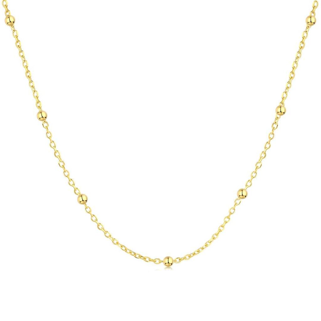 [Solara Jewelry ]小粒ビーズ鎖骨チェーン シンプルネックレス