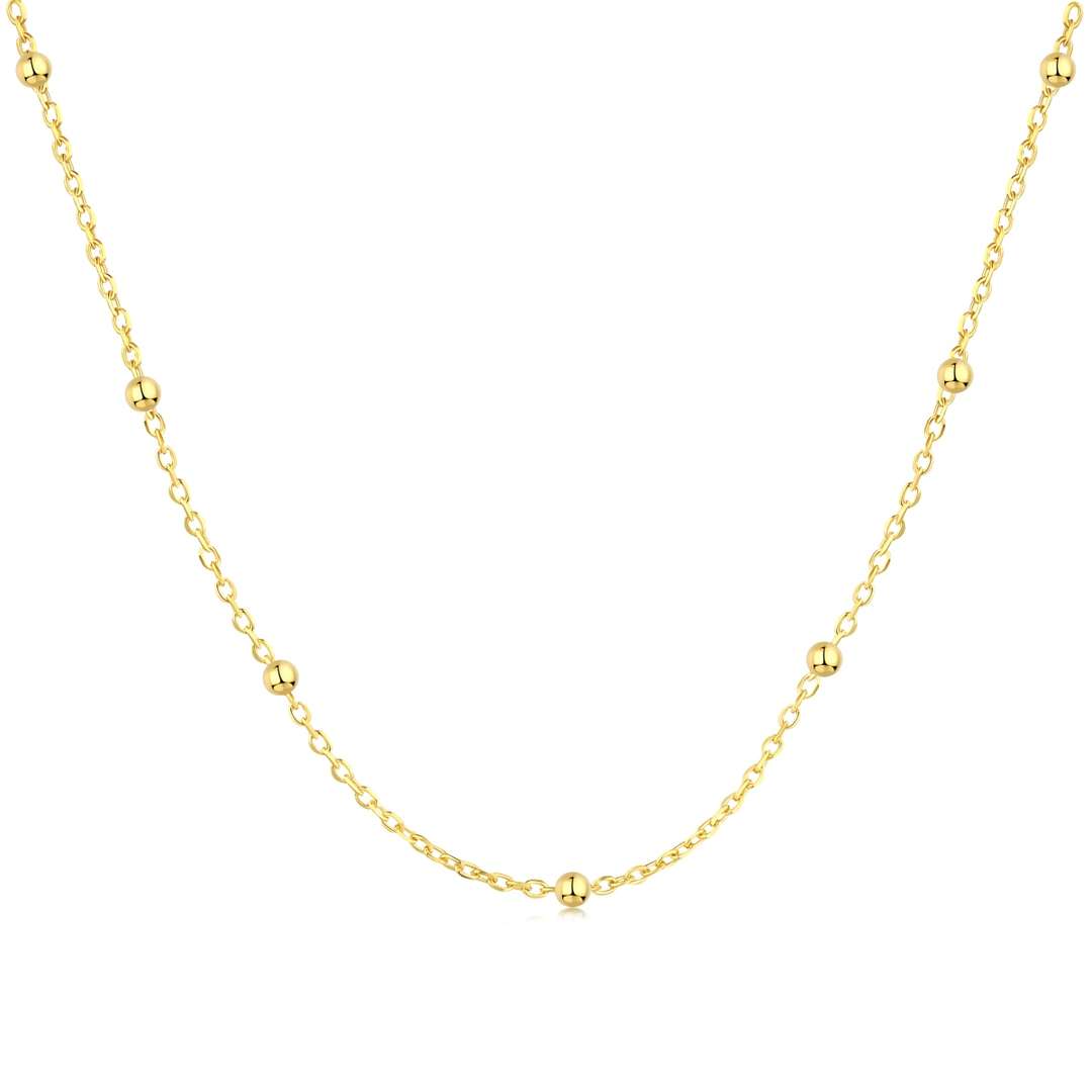[Solara Jewelry ]小粒ビーズ鎖骨チェーン シンプルネックレス