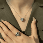 [Solara Jewelry ]6.0 Karat Radiant Herzschliff Halskette