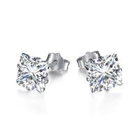 [Solara Jewelry ]Stylish Shiny Square Center Stone Stud Earrings