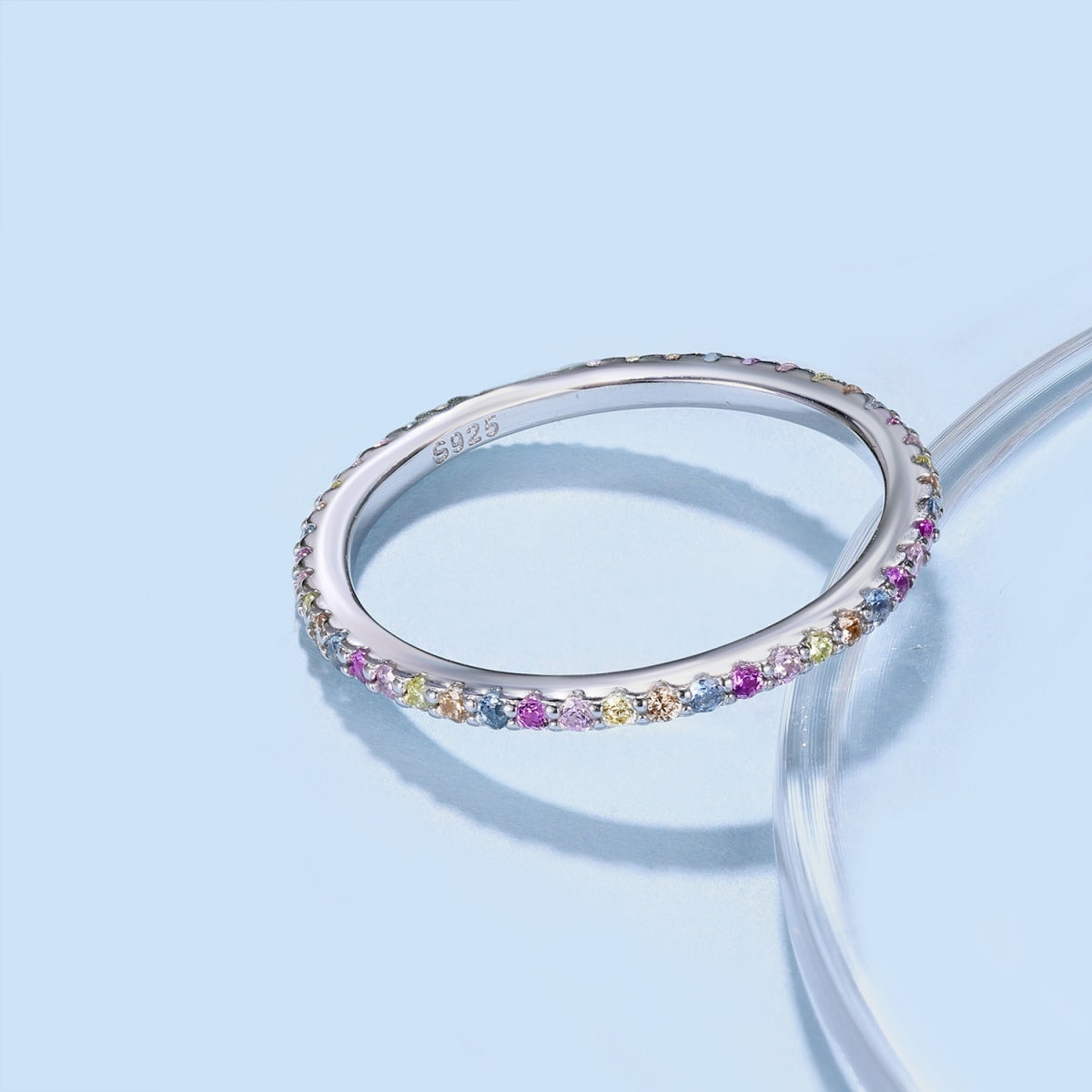 [Solara Jewelry ]オーナメントカラフルラウンドカットテニスリング