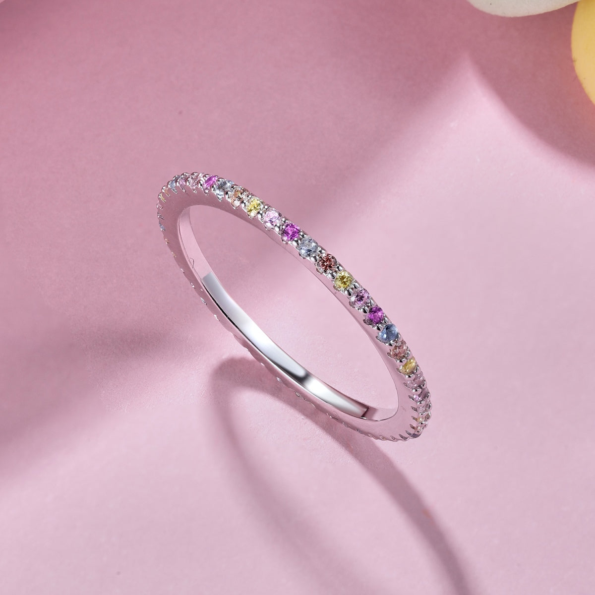 [Solara Schmuck ]Verzierter bunter runder Tennisring