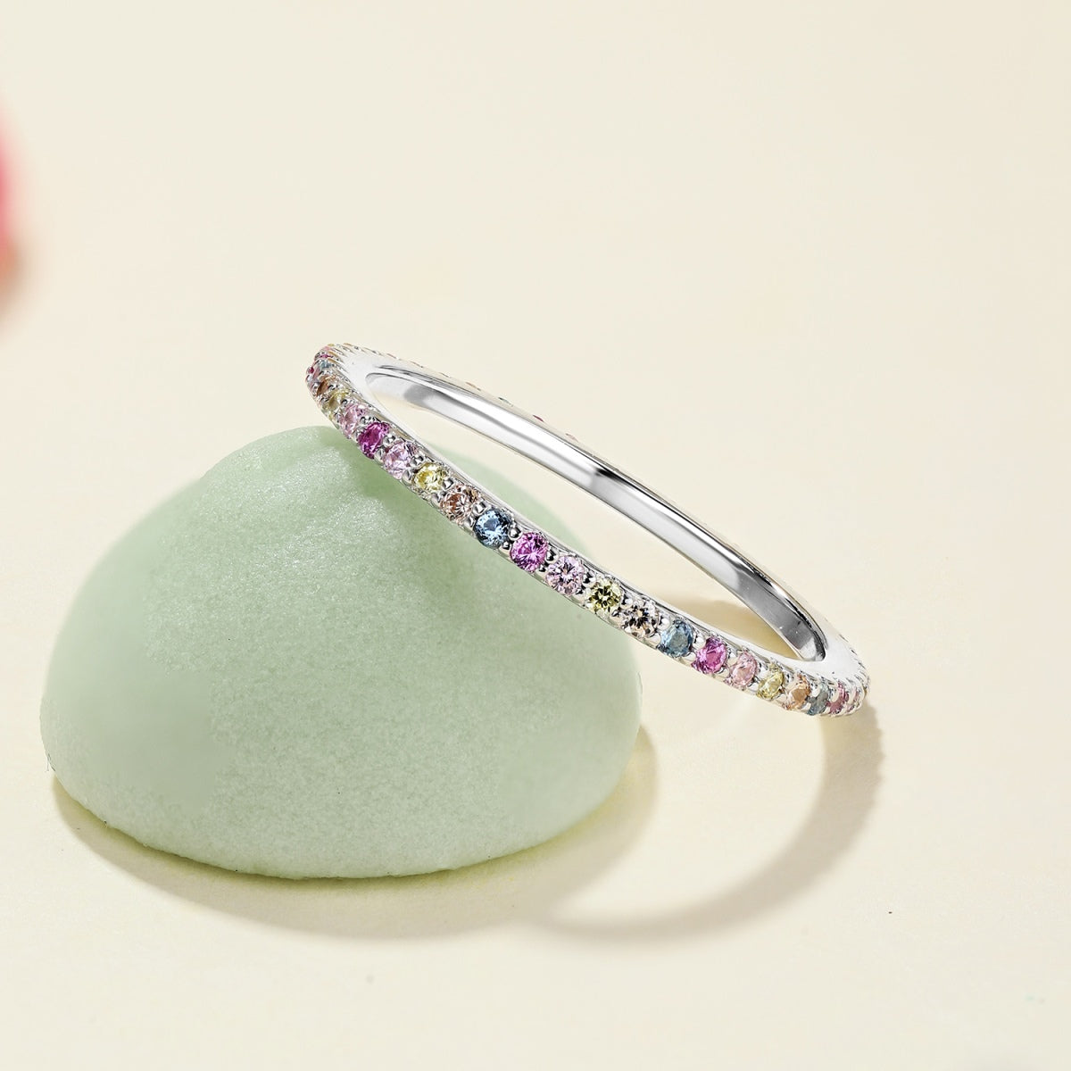 [Solara Jewelry ]オーナメントカラフルラウンドカットテニスリング