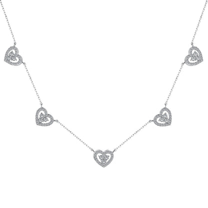 [Solara Jewelry ]煌めくファイブハートネックレス