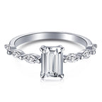 [Solara Jewelry ]1.0 Karat zierlicher, strahlender Ring mit Radiant-Schliff für jeden Tag