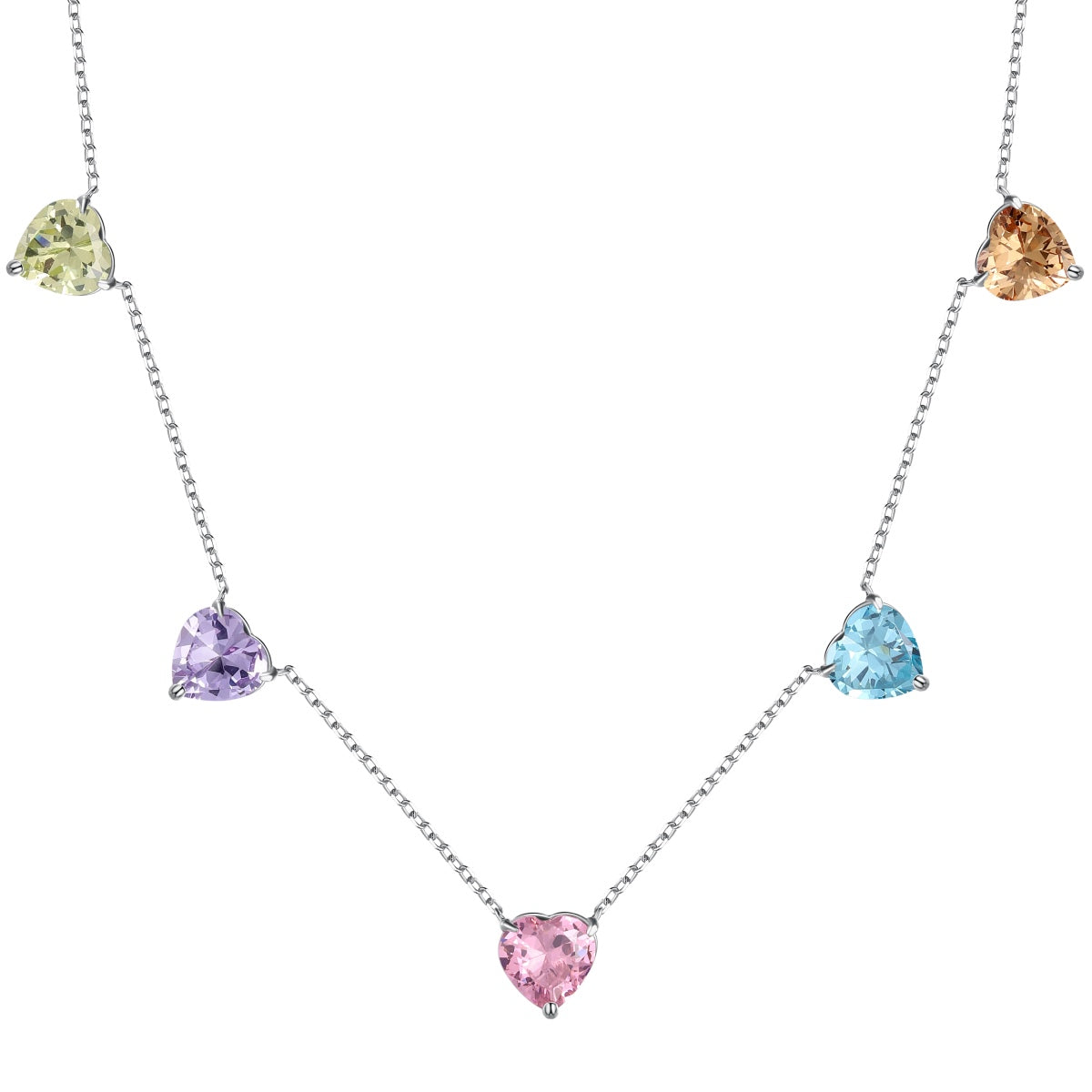 [Solara Jewelry ]煌めくカラフルなハートカットネックレス