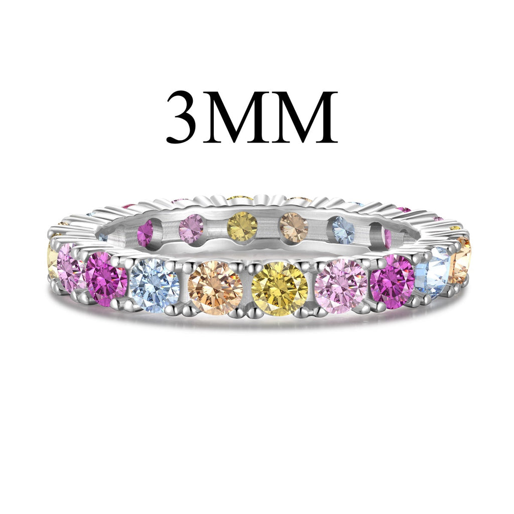 [Solara Jewelry ]Strahlender, glänzender Tennisring mit Rundschliff