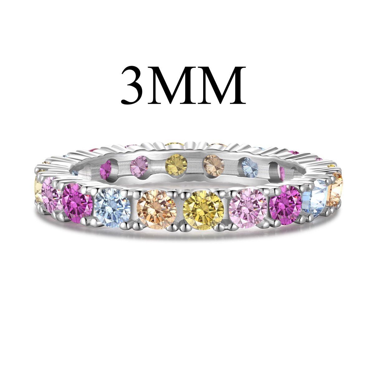[Solara Jewelry ]Strahlender, glänzender Tennisring mit Rundschliff