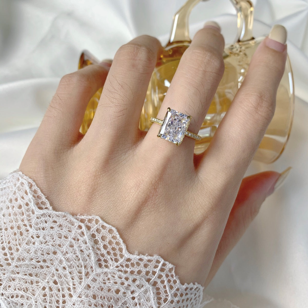 [Solara Schmuck ]4.0 Karat Luxuriöser Verlobungsring