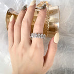 [Solara Jewelry ]Zierlicher Tennisring mit länglichem Kissenschliff
