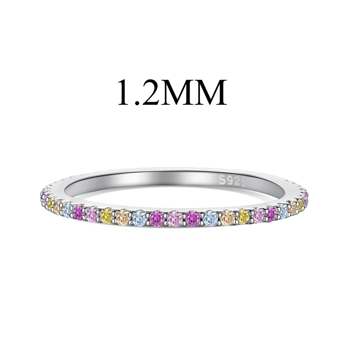 [Solara Schmuck ]Verzierter bunter runder Tennisring