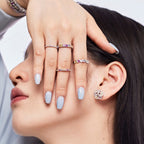[Solara Jewelry ]Einzigartiger funkelnder Rundschliff-Alltagsring