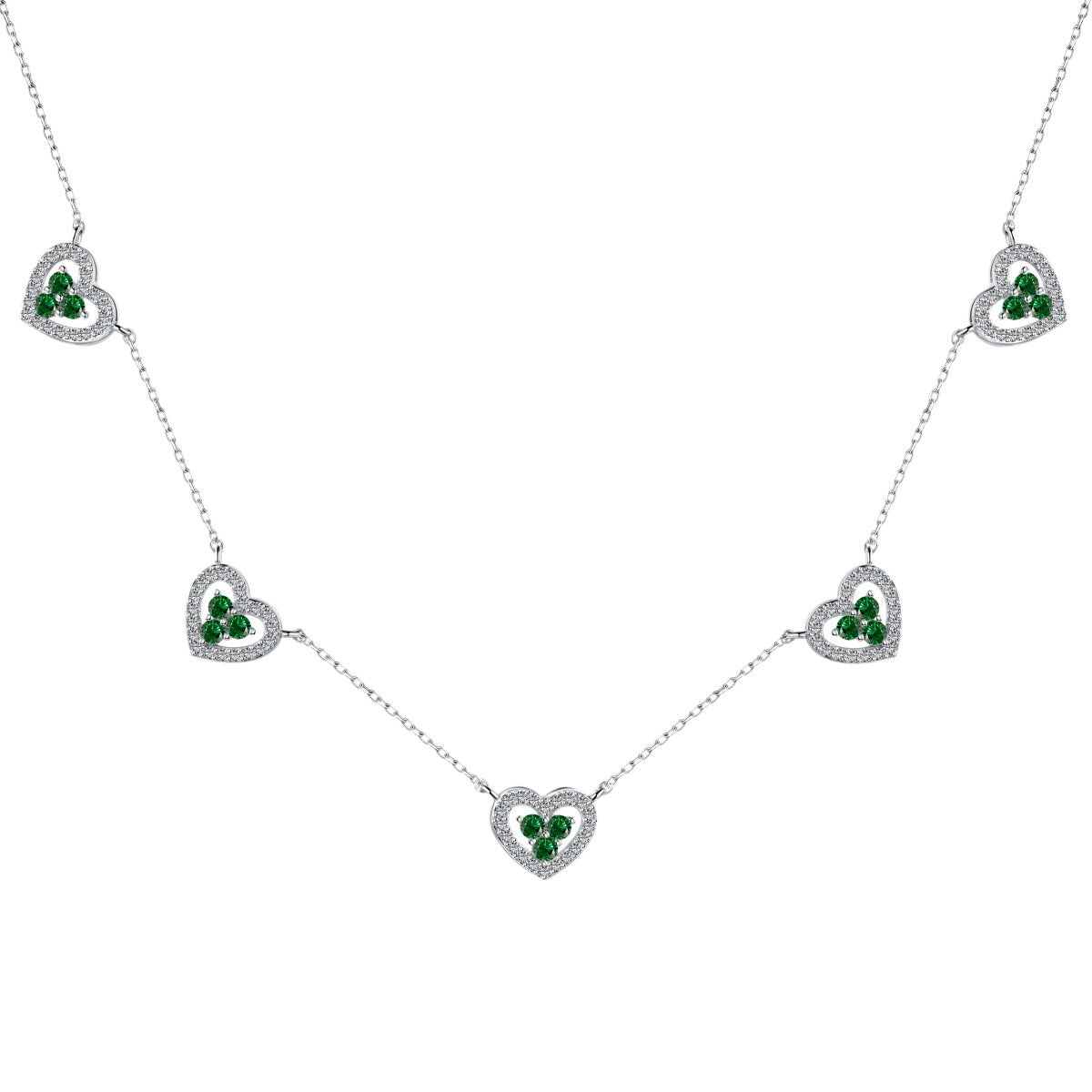 [Solara Jewelry ]煌めくファイブハートネックレス
