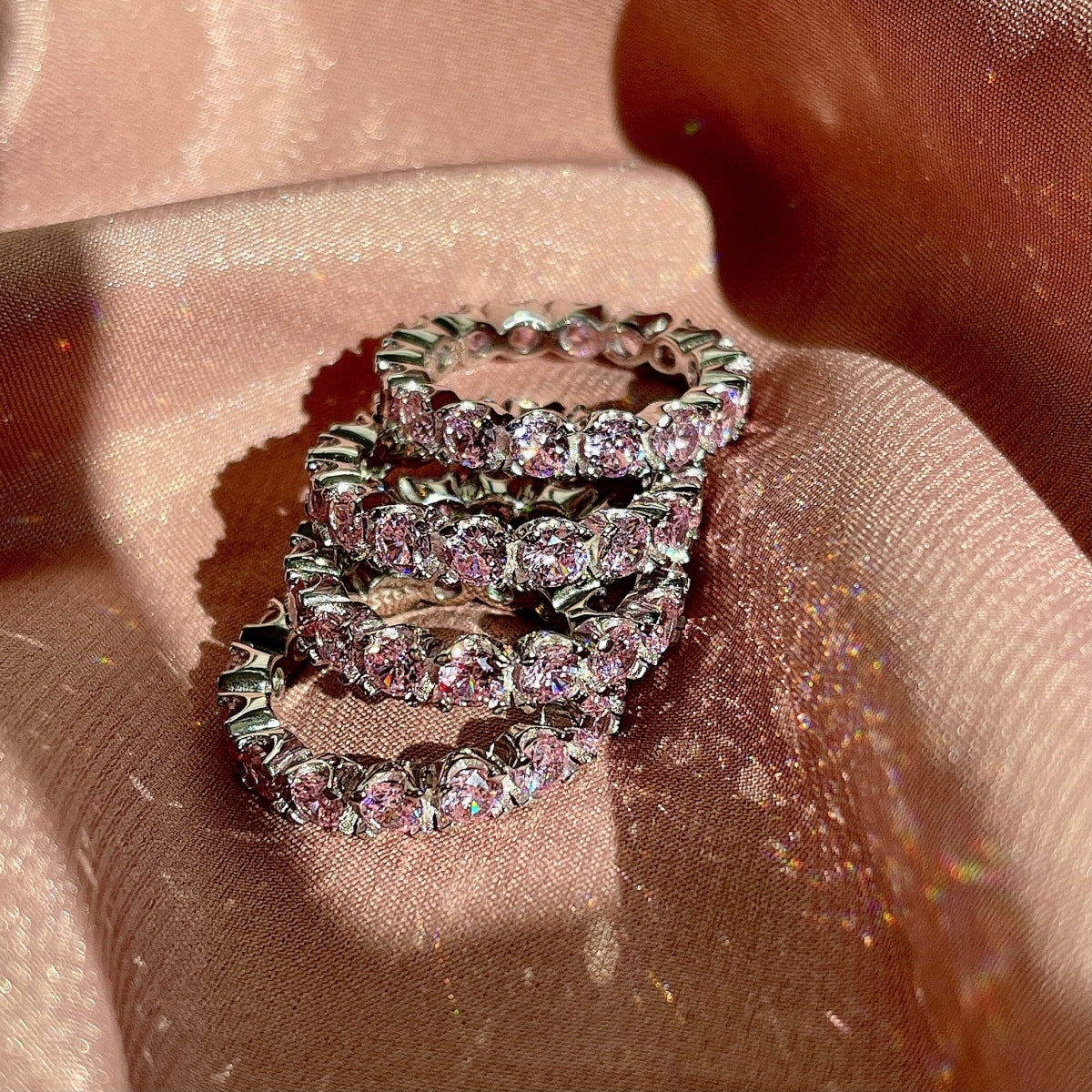 [Solara Jewelry ]Eternity Tennisring mit rundem Schliff