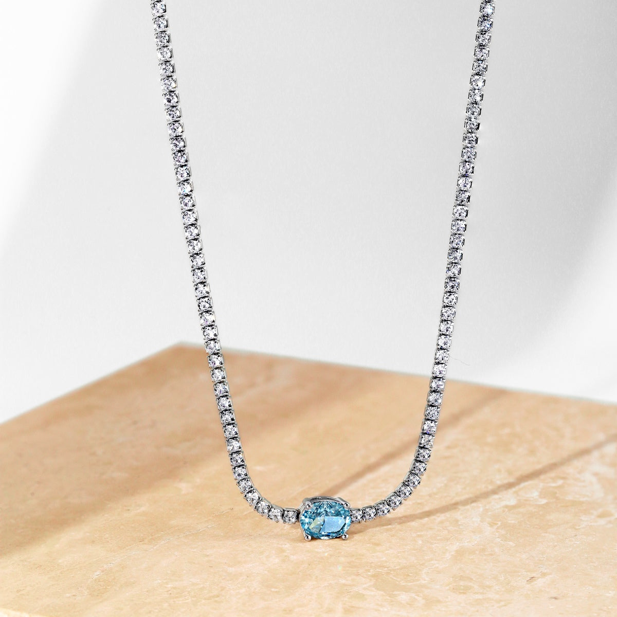 [Solara Jewelry ]1.0カラット シャイニングオーバルカット ネックレス