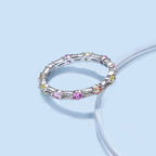[Solara Jewelry ]Sparkling Colorful Round Cut Tennis Ring