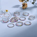 [Solara Jewelry ]Sparkling Colorful Round Cut Tennis Ring