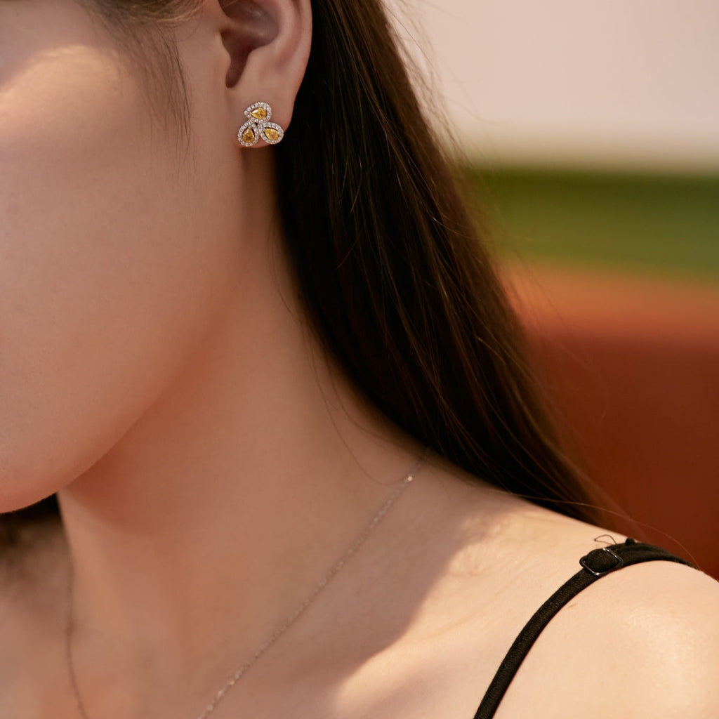 [Solara Jewelry] Ohrringe für Verliebte mit birnenförmigen und verschnörkelten Blumen