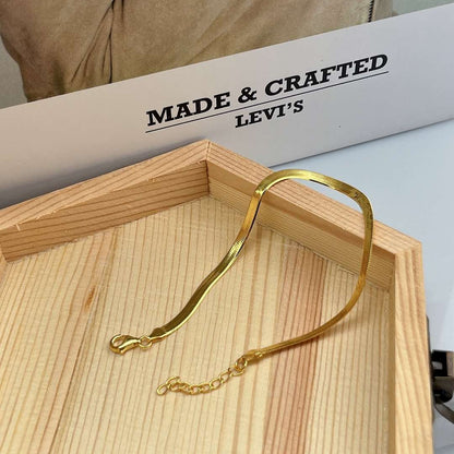 [Solara Jewelry ]フラットスネークボーンチェーンブレードネックレス