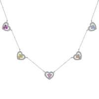 [Solara Jewelry ]Sparkling Five Heart Necklace
