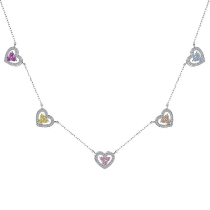 [Solara Jewelry ]煌めくファイブハートネックレス