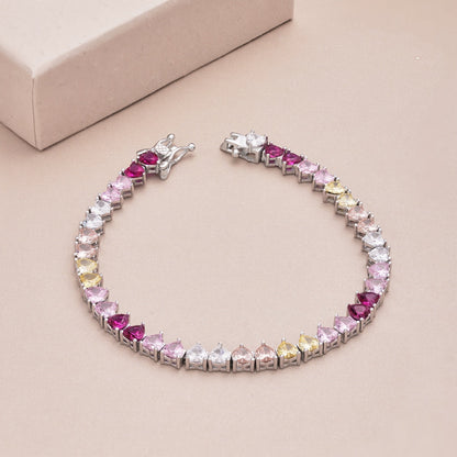 [Solara Jewelry ]豪華でカラフルなロマンチックなハート型恋人ブレスレット