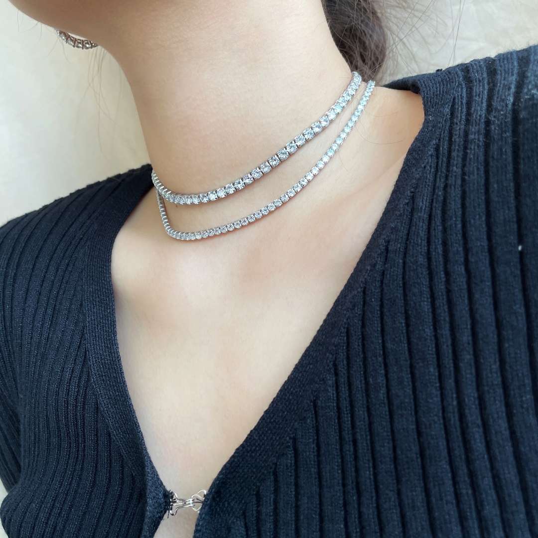 [Solara Jewelry ]エレガントなテニスチェーンネックレス
