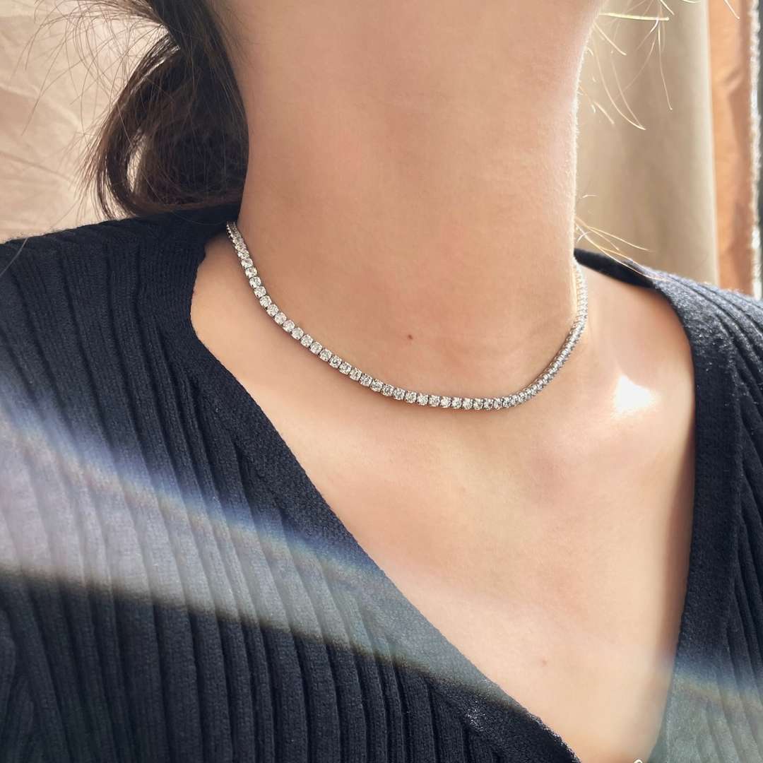 [Solara Jewelry ]エレガントなテニスチェーンネックレス