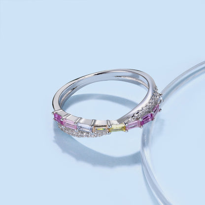 [Solara Jewelry ]Energetischer eleganter Partyring mit Radiant-Schliff