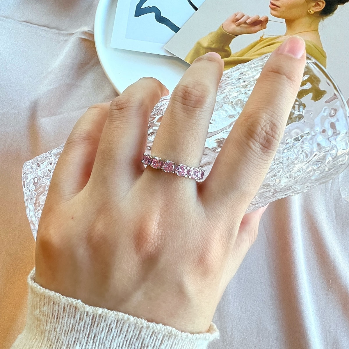 [Solara Jewelry ]Eternity Tennisring mit rundem Schliff