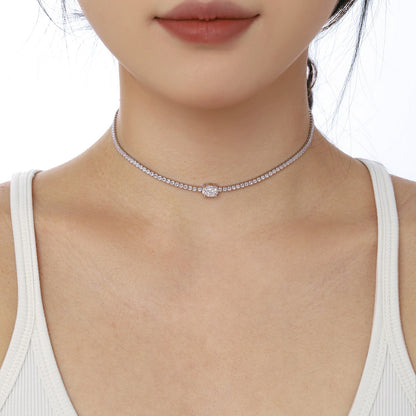 [Solara Jewelry ]1.0カラット シャイニングオーバルカット ネックレス