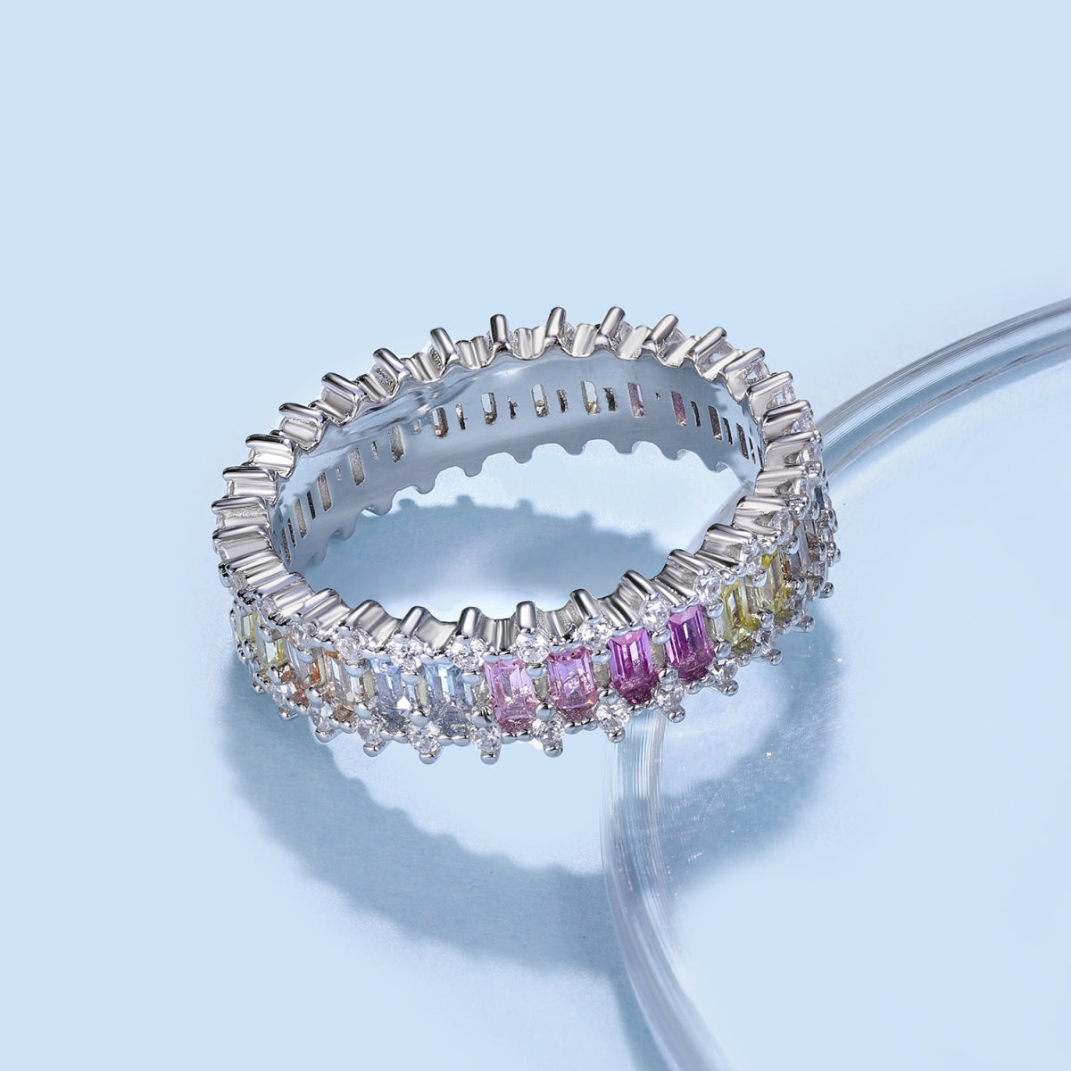 [Solara Jewelry ]Extravaganter opulenter Cocktailring mit Smaragd-Schliff