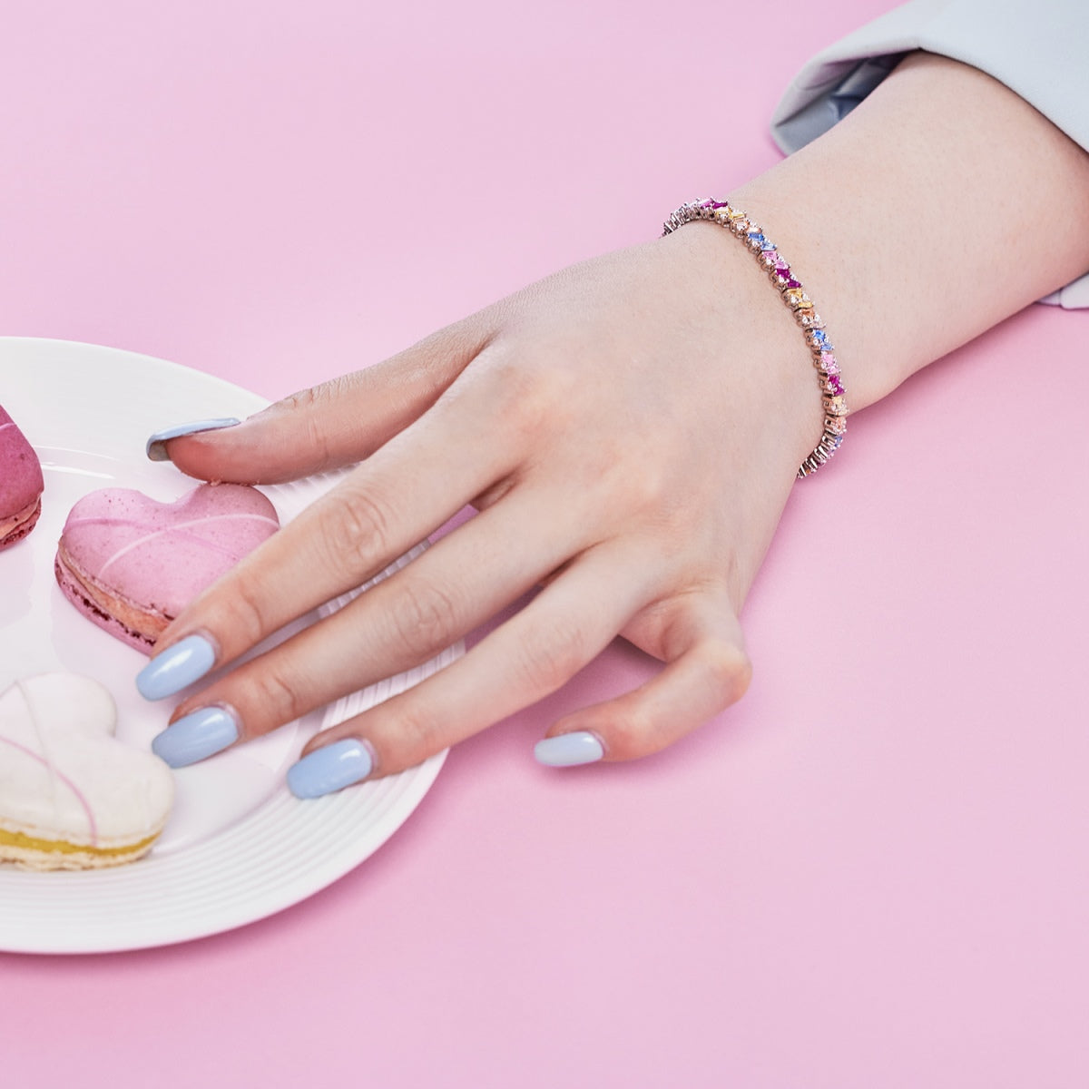 [Solara Jewelry ]オーナメント スパークリング マルチカット パーティーブレスレット