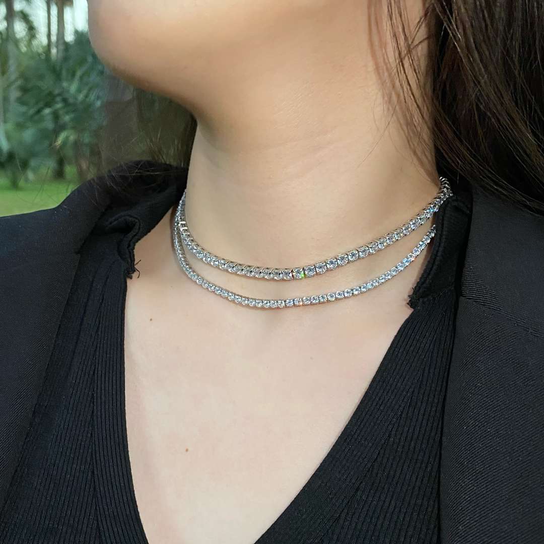 [Solara Jewelry ]エレガントなテニスチェーンネックレス