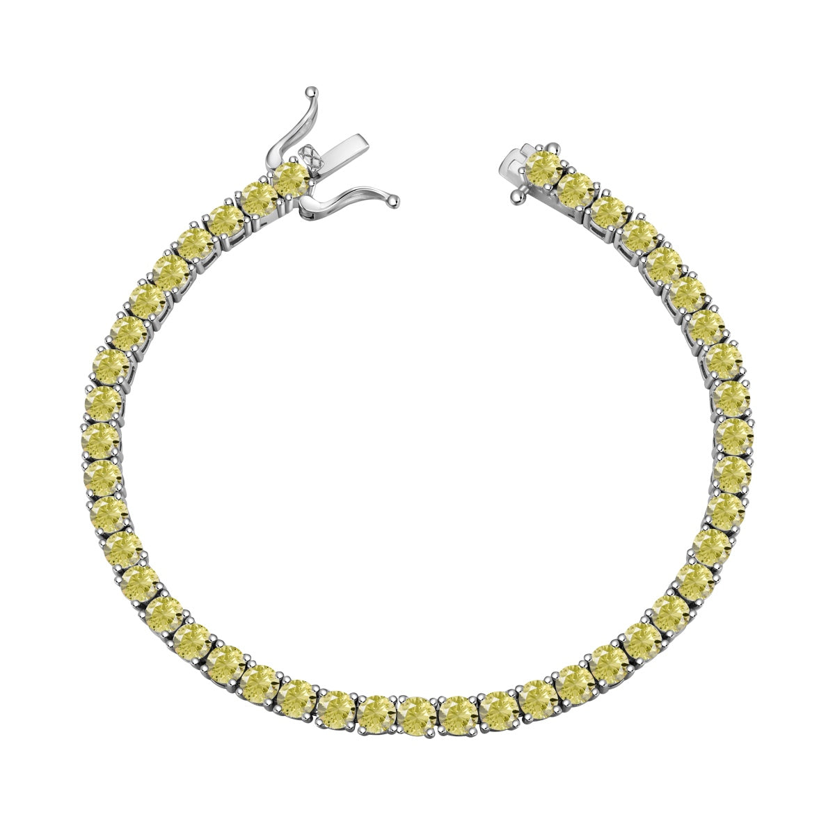 [Solara Jewelry ]Verziertes, funkelndes Tennisarmband mit runden Steinen