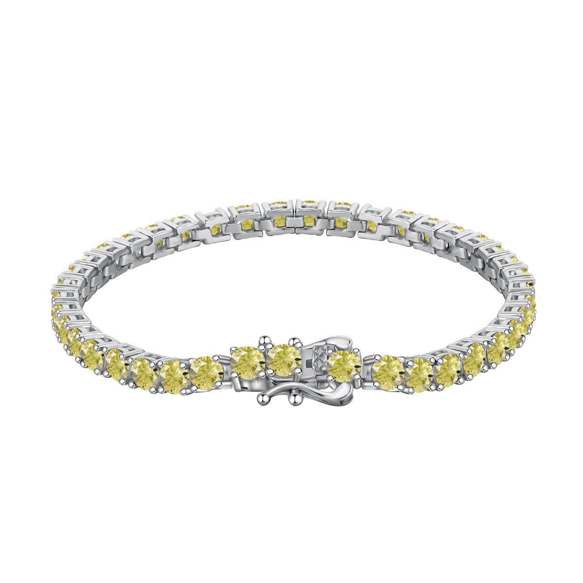 [Solara Jewelry ]Verziertes, funkelndes Tennisarmband mit runden Steinen