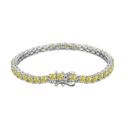 [Solara Jewelry ]Verziertes, funkelndes Tennisarmband mit runden Steinen